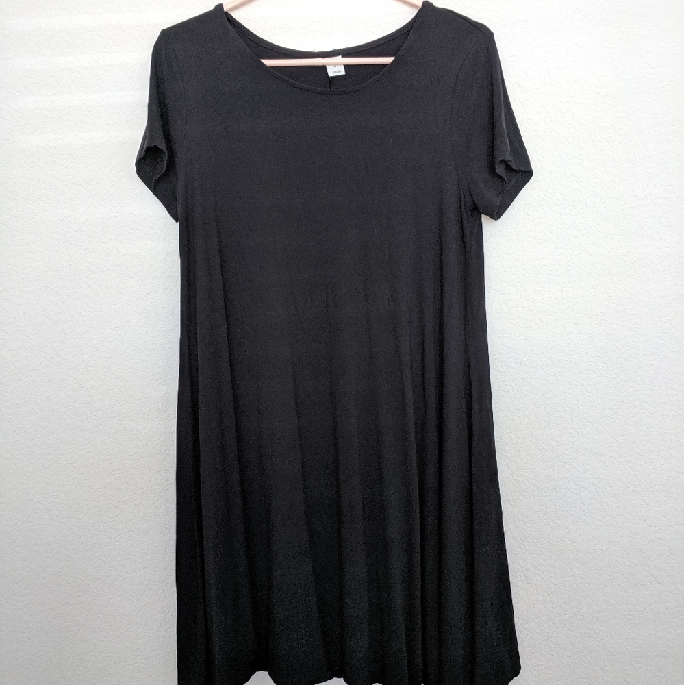 Old Navy black jersey swing dress size M